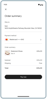 Payment screen