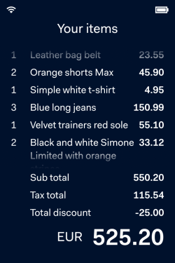 Show receipt