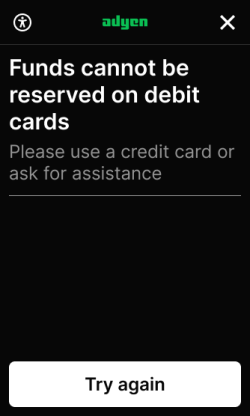 Funding source does not support authorization adjustment