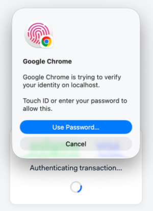 Authenticate with biometrics or pin code