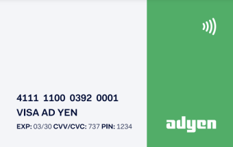 Adyen v3 test card