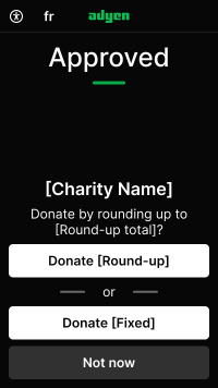 Screen with round-up and one fixed amount