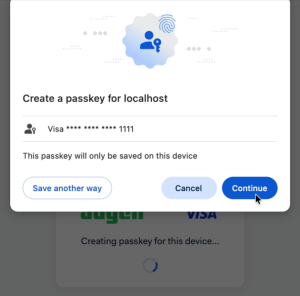 Set up passkey