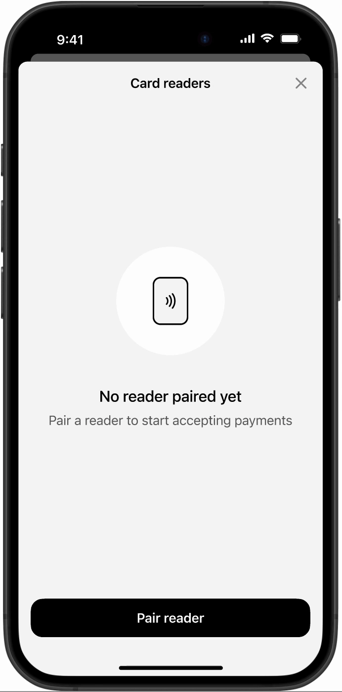 The Bluetooth pairing flow shows how to select a nearby NYC1 card reader.
