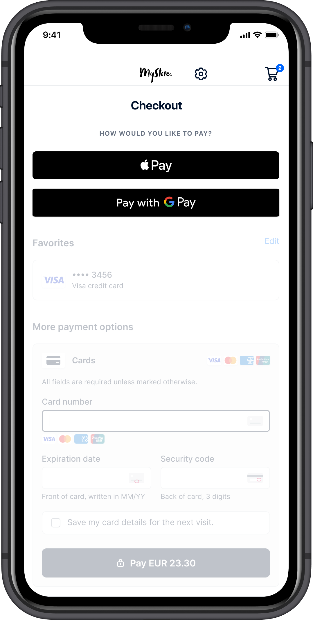 Instant payment methods