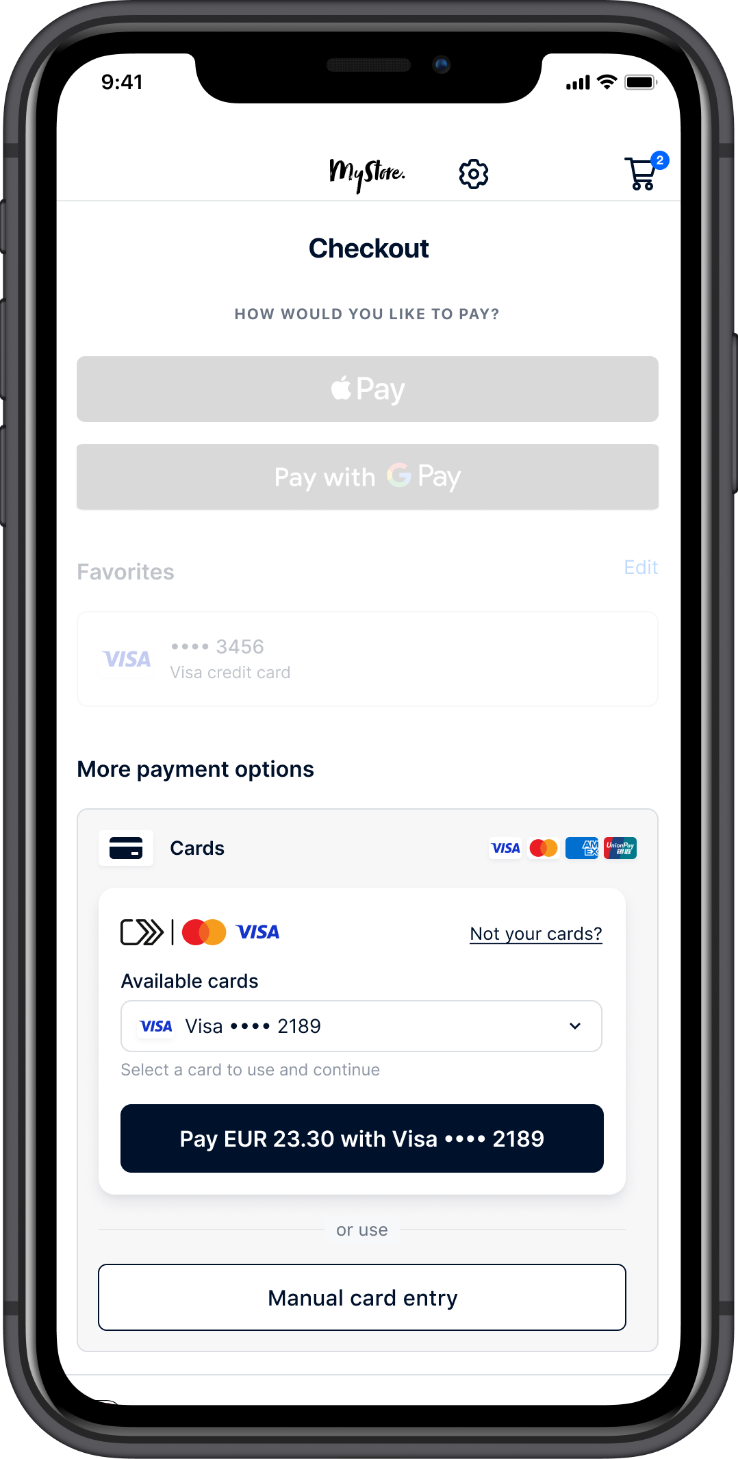 Click to Pay for Drop-in or Components Click to Pay checkout example